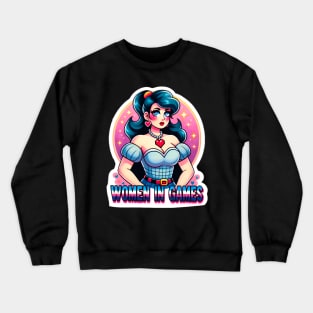 Empowering Women in Games: Vintage Pin-Up Girl Crewneck Sweatshirt